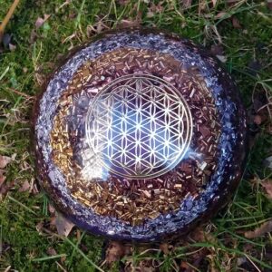 Orgonite dôme fleur de vie Violette 10 cm